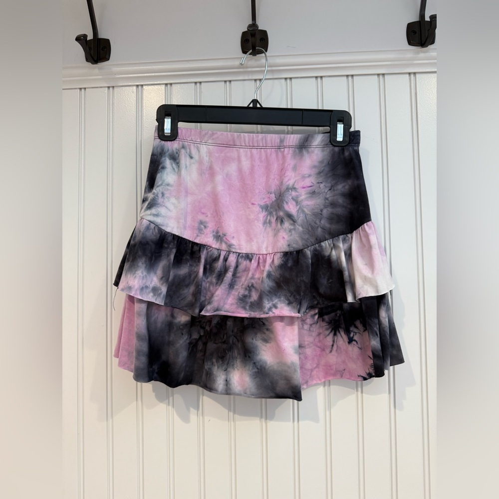 Cheryl Creations Chic Tie-Dye Mini Skirt in Pink and Black